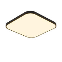 LED-DECKENLEUCHTE Leipzig 3000K-Warmweiß 27/27/3 cm - Schwarz, Kunststoff (27/27/3cm) - Nettlife