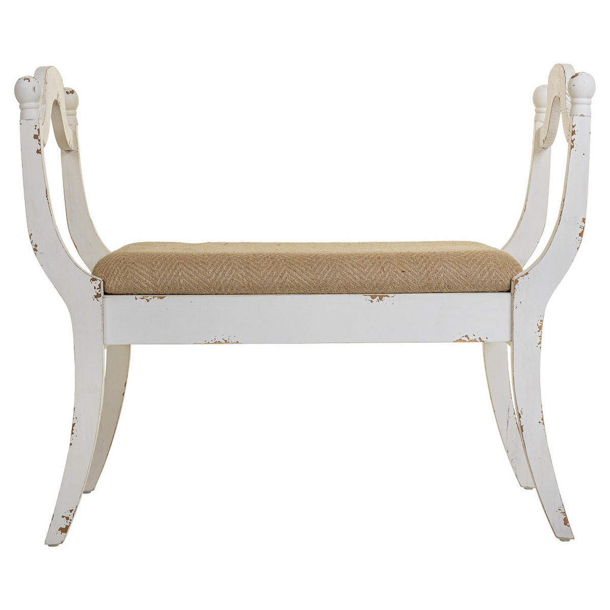 BANK aus holz gepolsterte Weiß 90x46x78 cm - Weiß, Holz (90/78/45.5cm) - Wanderlust