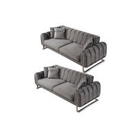 SITZGARNITUR Wave Grau Stellvariante:2+2 - Grau, Holz (187/78/94cm) - Villa Möbel