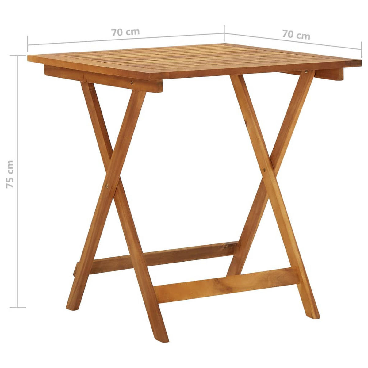 GARTEN-ESSGRUPPE 3-teilig Klappbar Massivholz Akazie - Braun, Holz - vidaXL