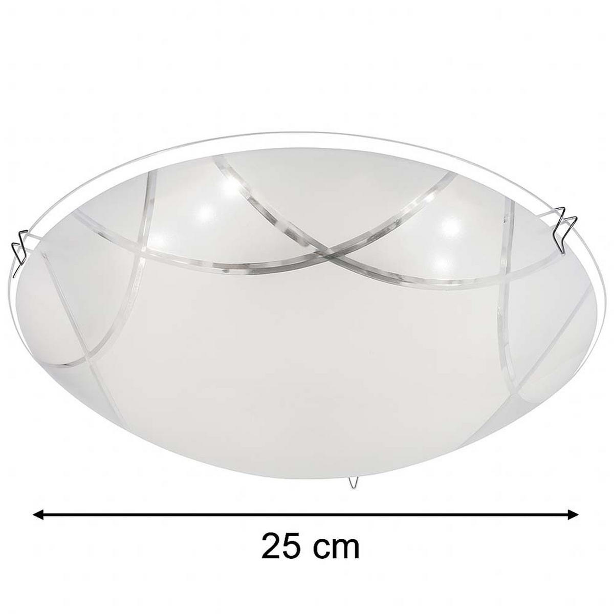 LED DECKENLEUCHTE Glas Weiß - Weiß, Glas (25/25/7.5cm) - Globo Lighting