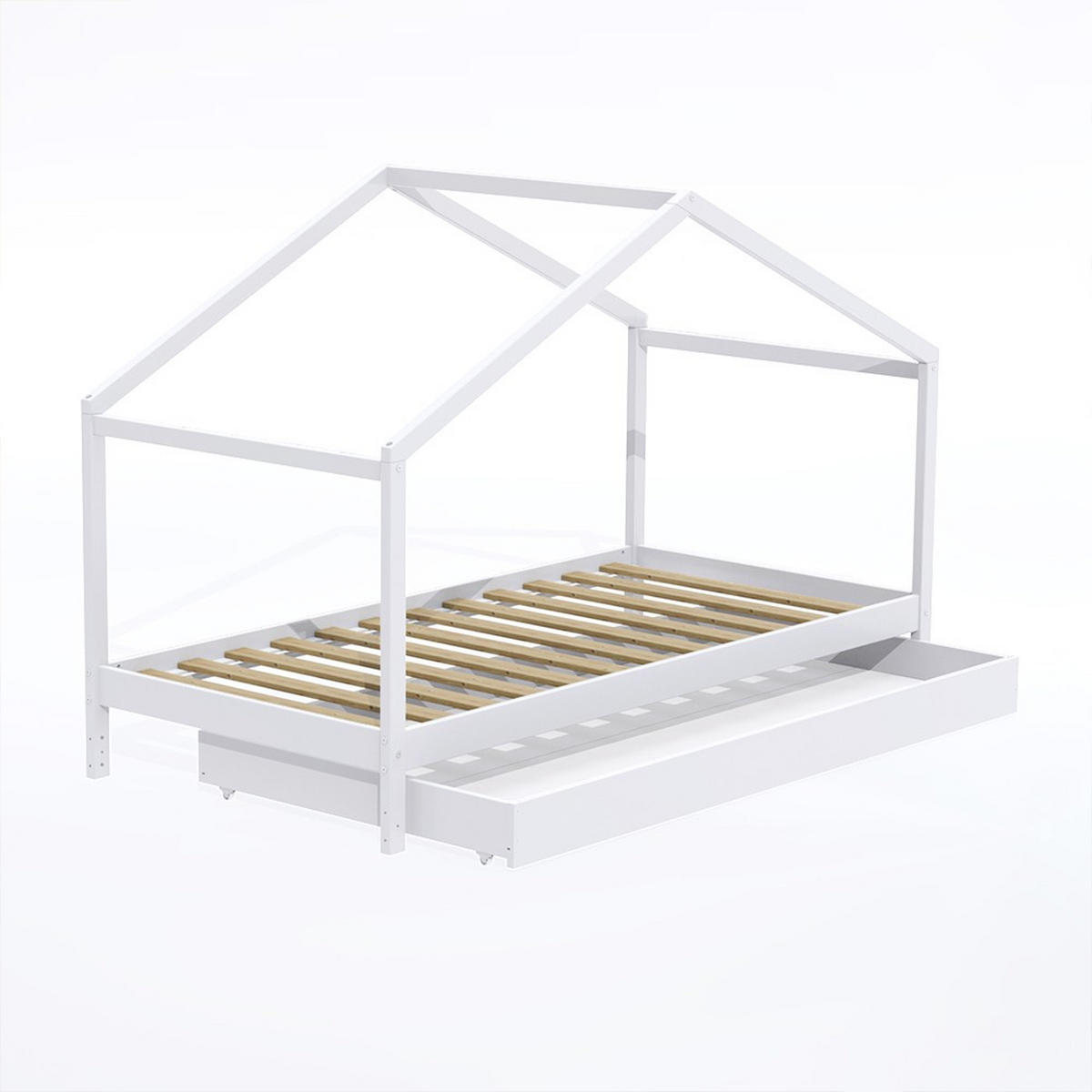 HAUSBETT KOALA MIT SCHUBLADE/ Kinderbett 90x190 - Weiß - Weiß, Holz (90/190cm) - Weber Industries