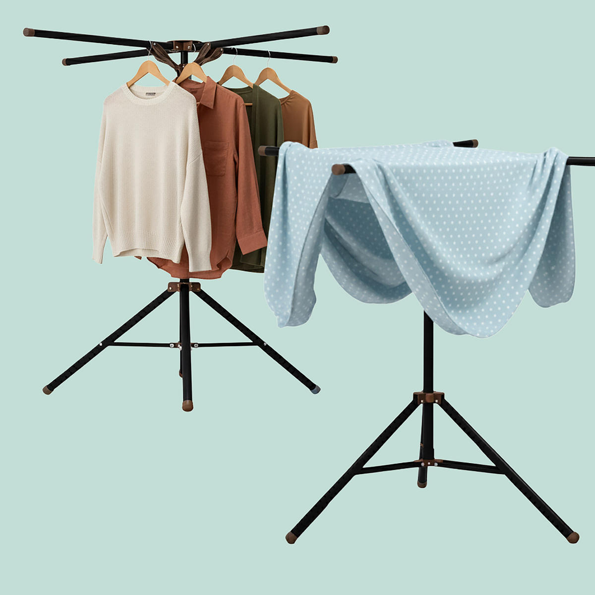 SKLADACÍ sušiak - čierna, kov/plast (125/180/125cm) - Relaxdays