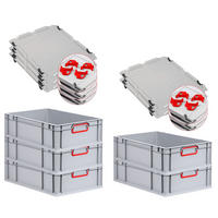 EUROBOX 5x Nextgen Color Mit Auflagedeckel 17x40x60cm Griffe Rot Geschlossen - Rot, Kunststoff (40/17/60cm) - PROREGAL