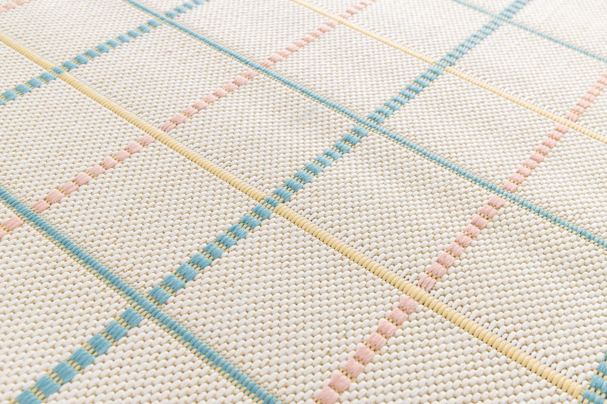 OUTDOORTEPPICH In Pastelltönen Manila 80/150 cm - Pastellblau/Pastellgrün, Kunststoff/Textil (80/150cm) - Atticgo