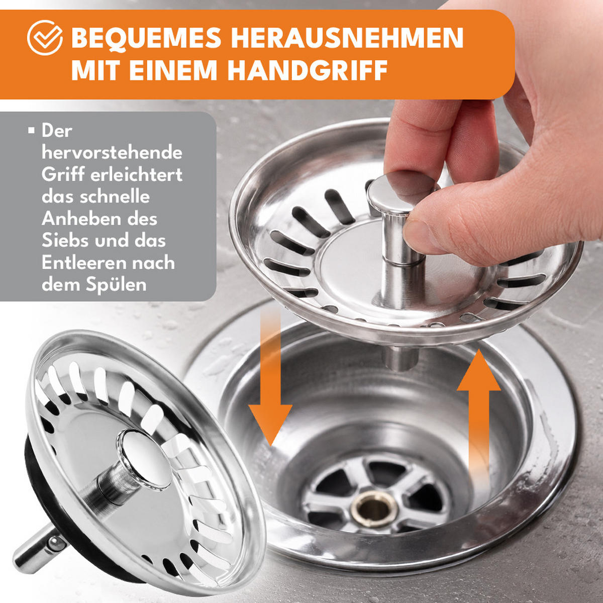 SIEBKÖRBCHEN 79mm - Silbereichenfarben, Metall (7.9/5/7.9cm) - KRUMAD