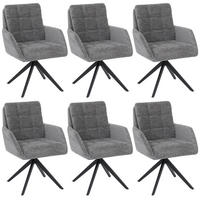 ESSZIMMERSTUHL Grau 6er-Set - Grau, Textil (61/89/66cm) - MCW