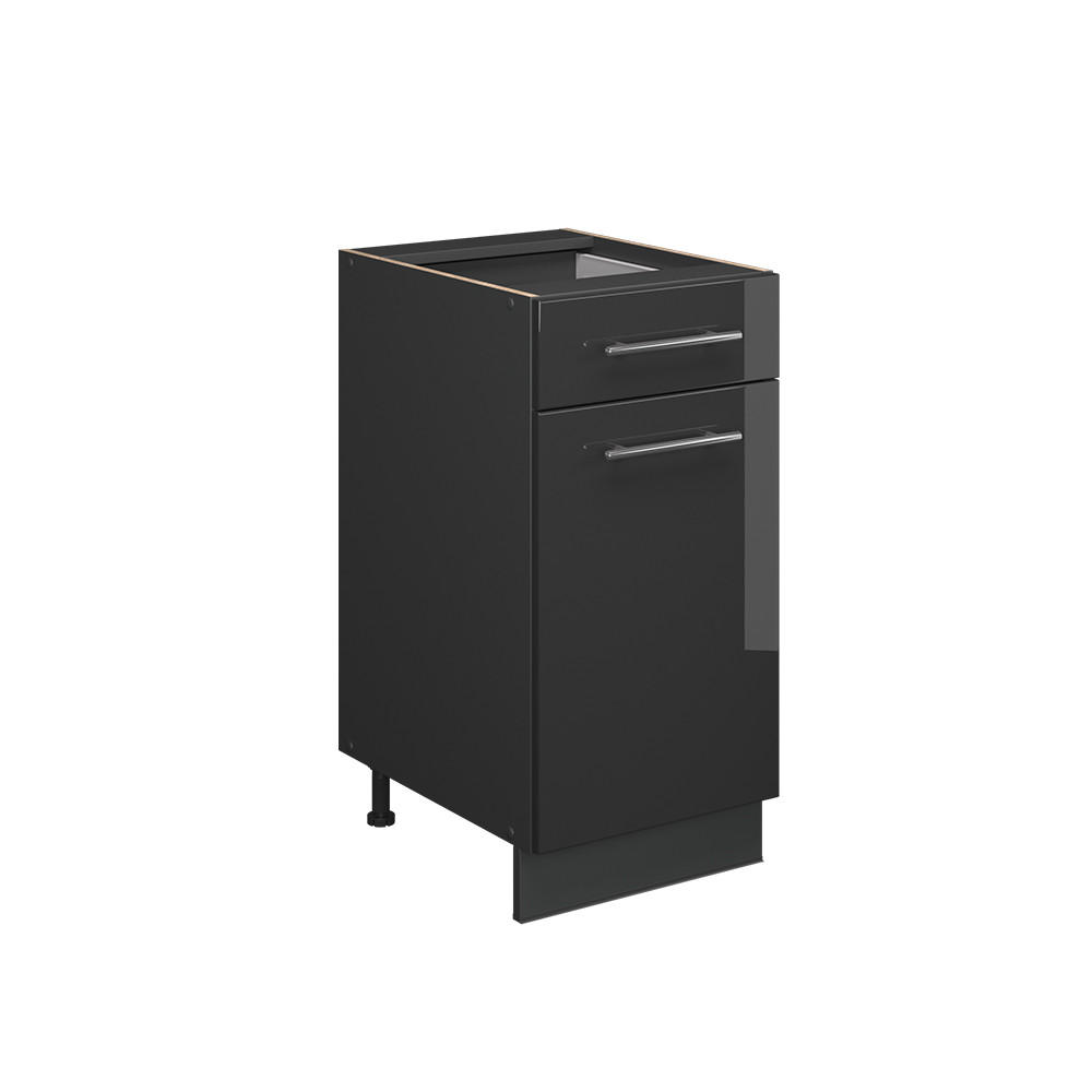 KÖKSUNDERSKÅP Fame-Line Antracit högblank 40 cm , AP Oak Svart högglans, Antracit 82/40/60 cm