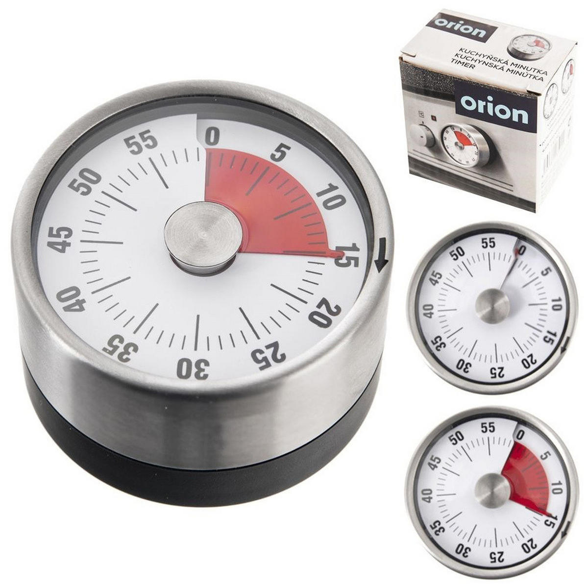 KÜCHENTIMER Silber Schwarz - Silberfarben, Metall (6/3.5/6cm) - Orion 