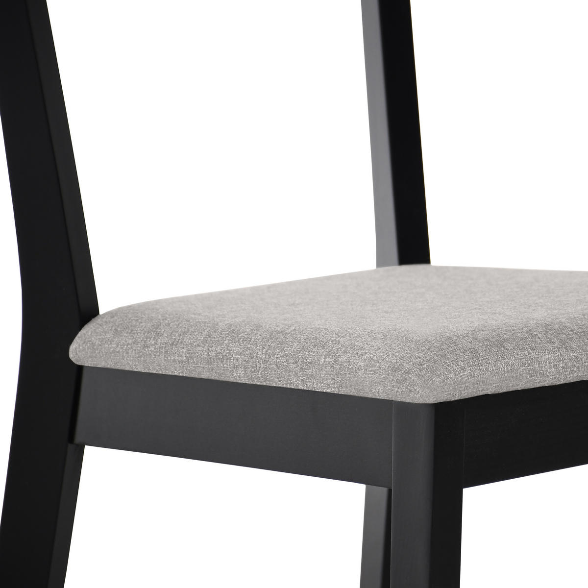 STUHL Moden mit schwarzen Holzbeinen, Polsterstuhl, Hellgrau - Hellgrau/Schwarz, Holz (45/84/45cm) - Beautysofa