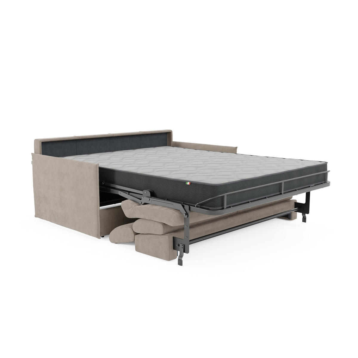 LINEARSOFA Miryam - Graubraun, Metall (189/83/98cm) - Divani.store
