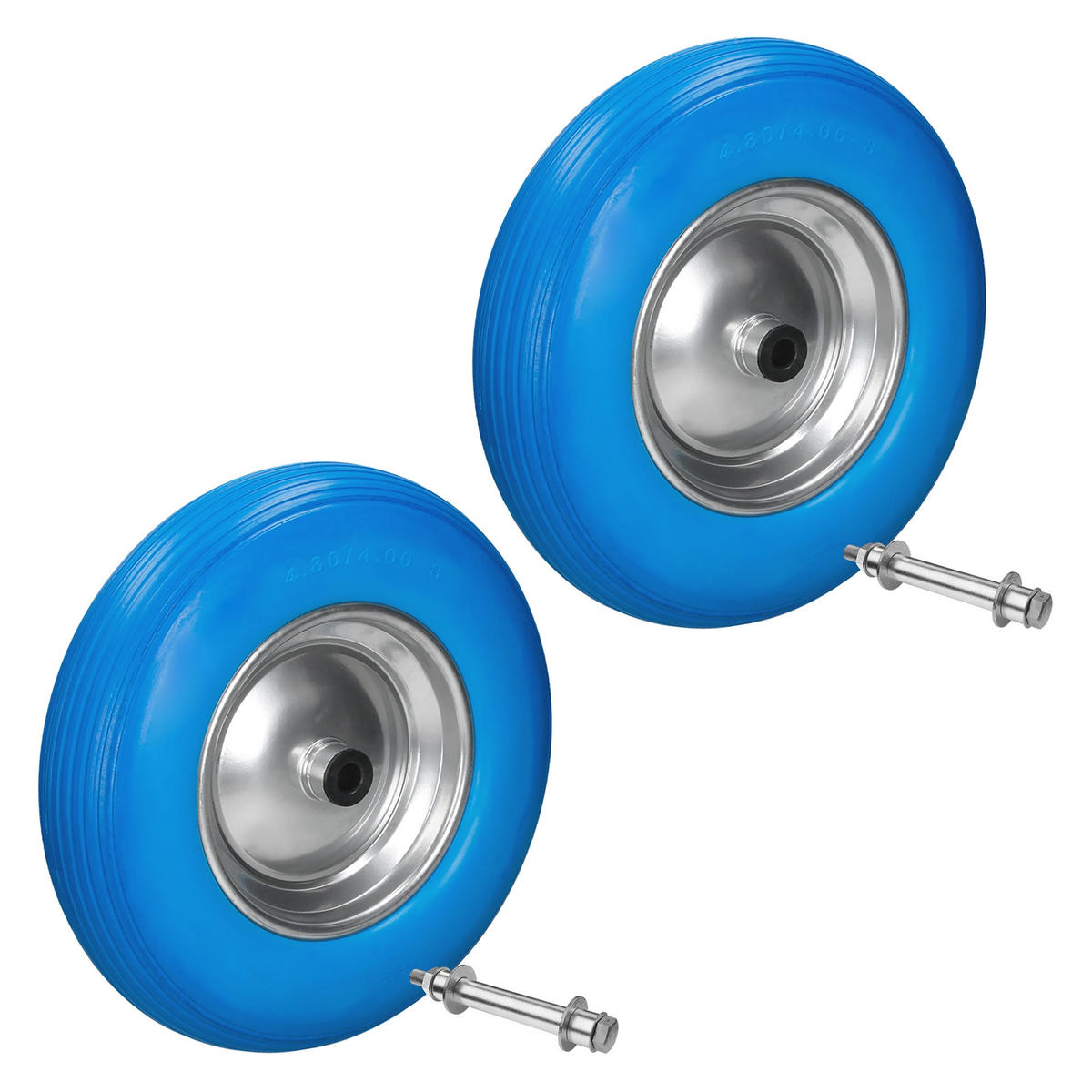 SCHUBKARRENRAD 2er Set - Blau, Metall (9.5/2/9.5cm) - ECD-Germany