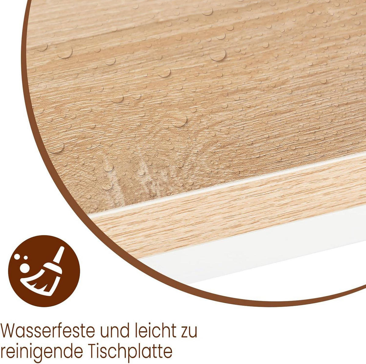 BARTISCH, aus MDF, Helle Eiche, 140x100x40cm - Hellbraun/Weiß, Holzwerkstoff/Metall (40/140/100cm) - Woltu