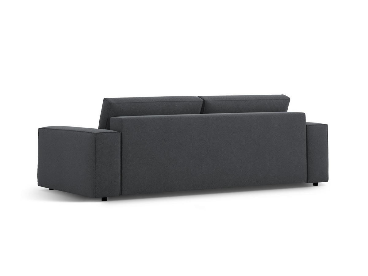 SOFA ausklappbar mit Bettkasten Jodie aus strukturiertem Stoff dunkelgrau 3 Sitzplätze - Dunkelgrau, Textil (107/86/247cm) - Micadoni