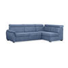 ECKSOFA Ravini Blau, mit Bettzeugablage und verstellbaren Kopfstützen, rechte seite - Blau, Holzwerkstoff (253/156cm) - Bettso