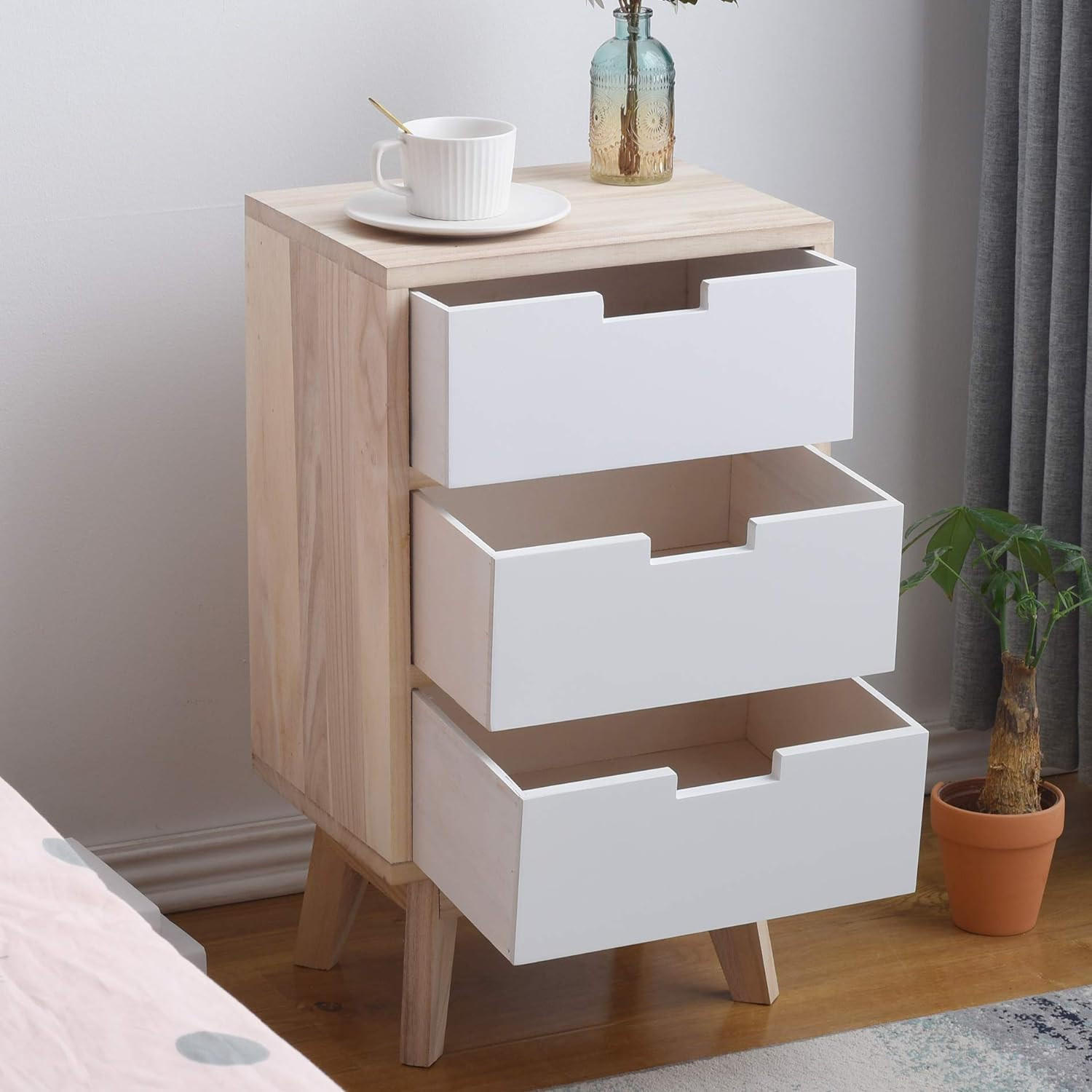 NACHTTISCH Braun 27/35/60 cm - Braun, Holz (27/60/35cm) - Mobili Rebecca