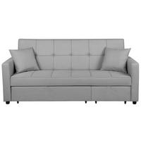 3-SITZER-SCHLAFSOFA Polyester Grau Glomma - Hellgrau, Textil (207/95/87cm) - Beliani