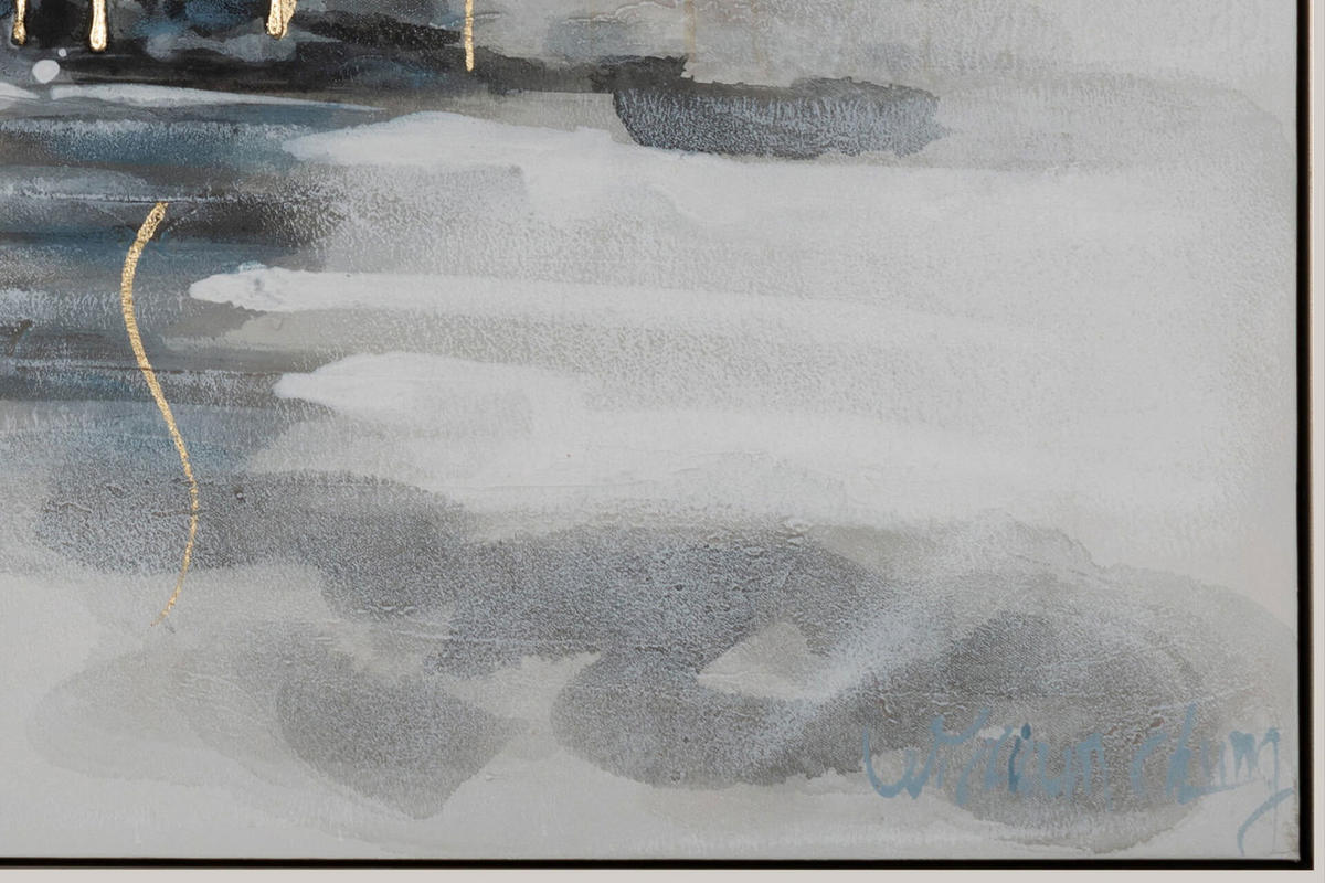 ACRYLBILD HANDGEMALT 100/75 cm - Blau/Grau, Textil (100/75cm) - KUNSTLOFT