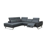 ECKSOFA Predator Echtleder mit 1 x Relaxfunktion Anthrazit - Anthrazit, Leder/Metall (230/270cm)