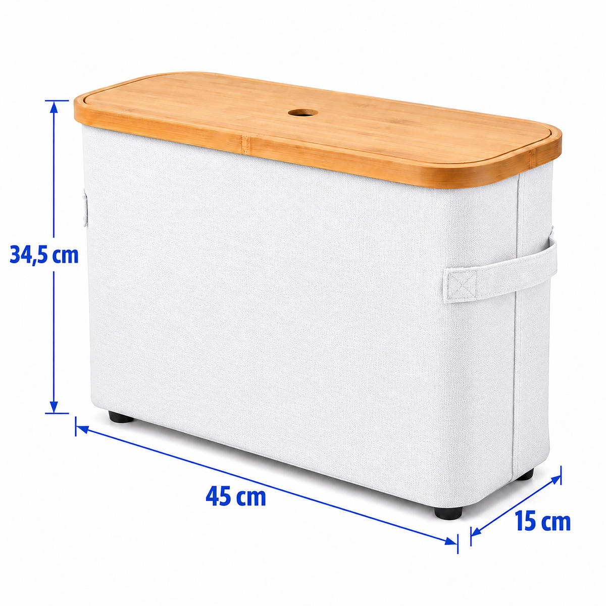 TOILETTENPAPIERBOX Weiß Bambus 12 Rollen - Weiß, Holz/Kunststoff (45/34.5/15cm) - Relaxdays