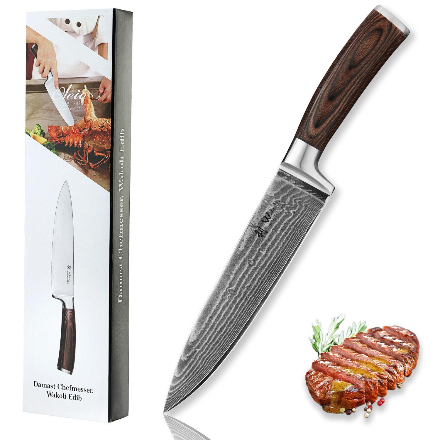 CHEFMESSER I EDIB - Braun, Holz/Metall (30cm) - Wakoli