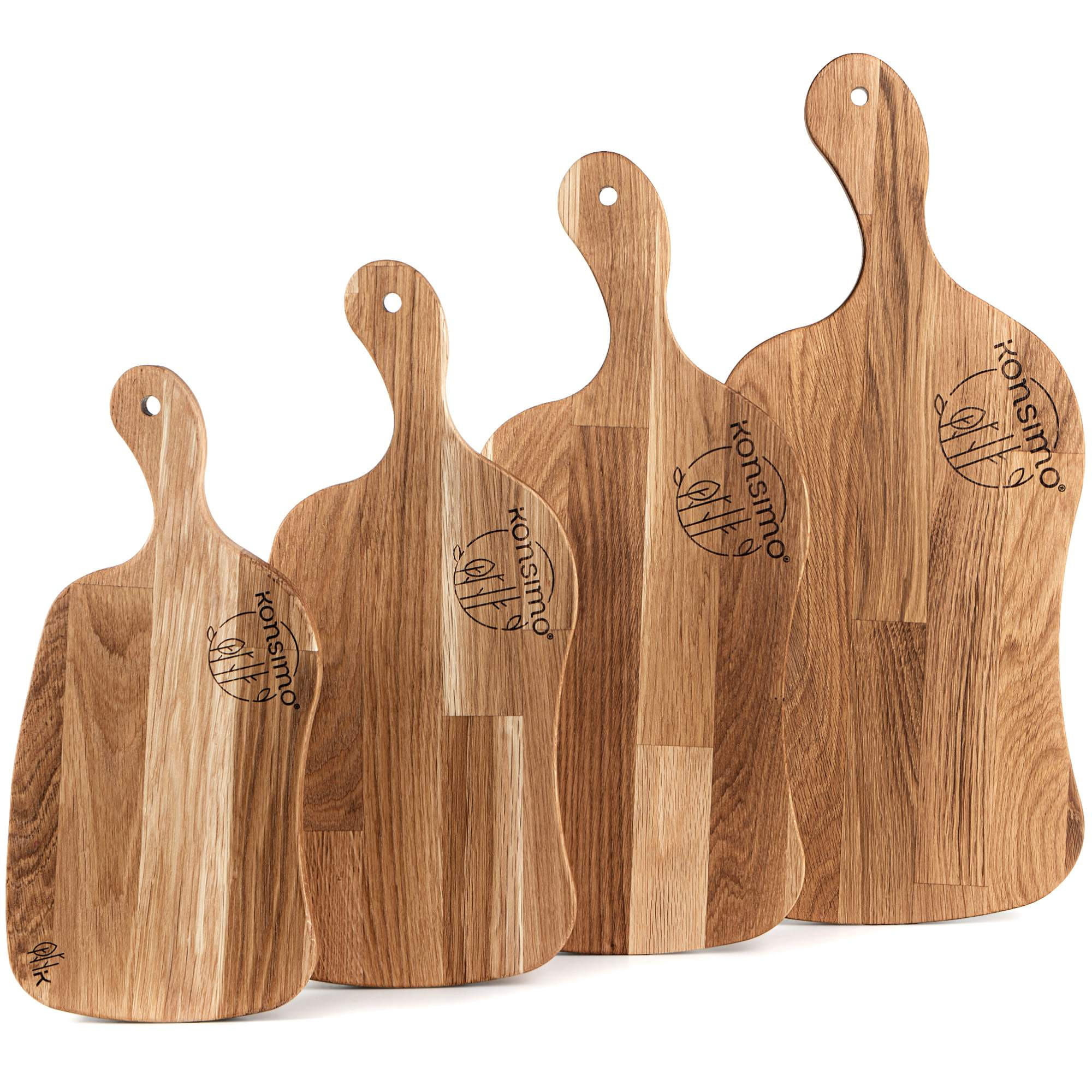SCHNEIDEBRETT Holz Eiche geölt LIVO 4-tlg - Eichefarben, Holz (23/49cm) - KONSIMO®