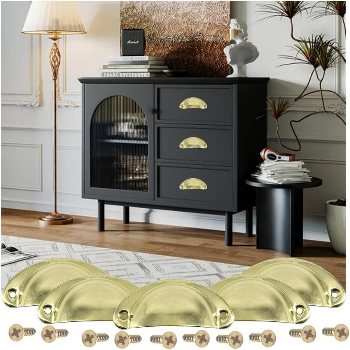 SCHRANKKNOPF 12er-Set 80x35 mm - Goldfarben, Metall (3.5/1.7/8.1cm)