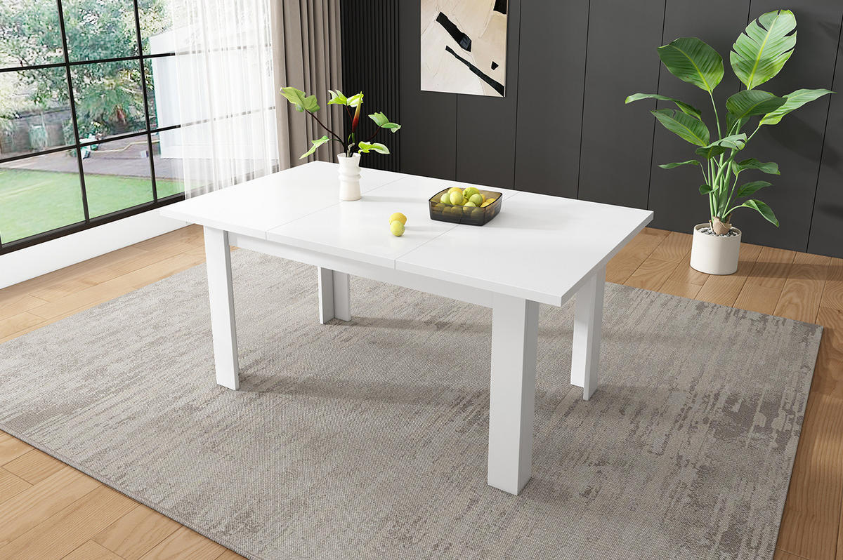 ESSTISCH 120/70 cm Weiß aus MDF mit Stauraum - Weiß, Holzwerkstoff (120/70/75cm) - OKMYHOME