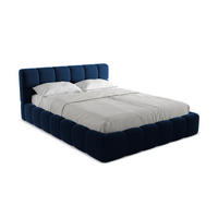 POLSTERBETT mit Bettkasten und Lattenrost 180x228 Blau - Blau/Schwarz, Kunststoff/Textil (160/200cm) - LaMiaSofa