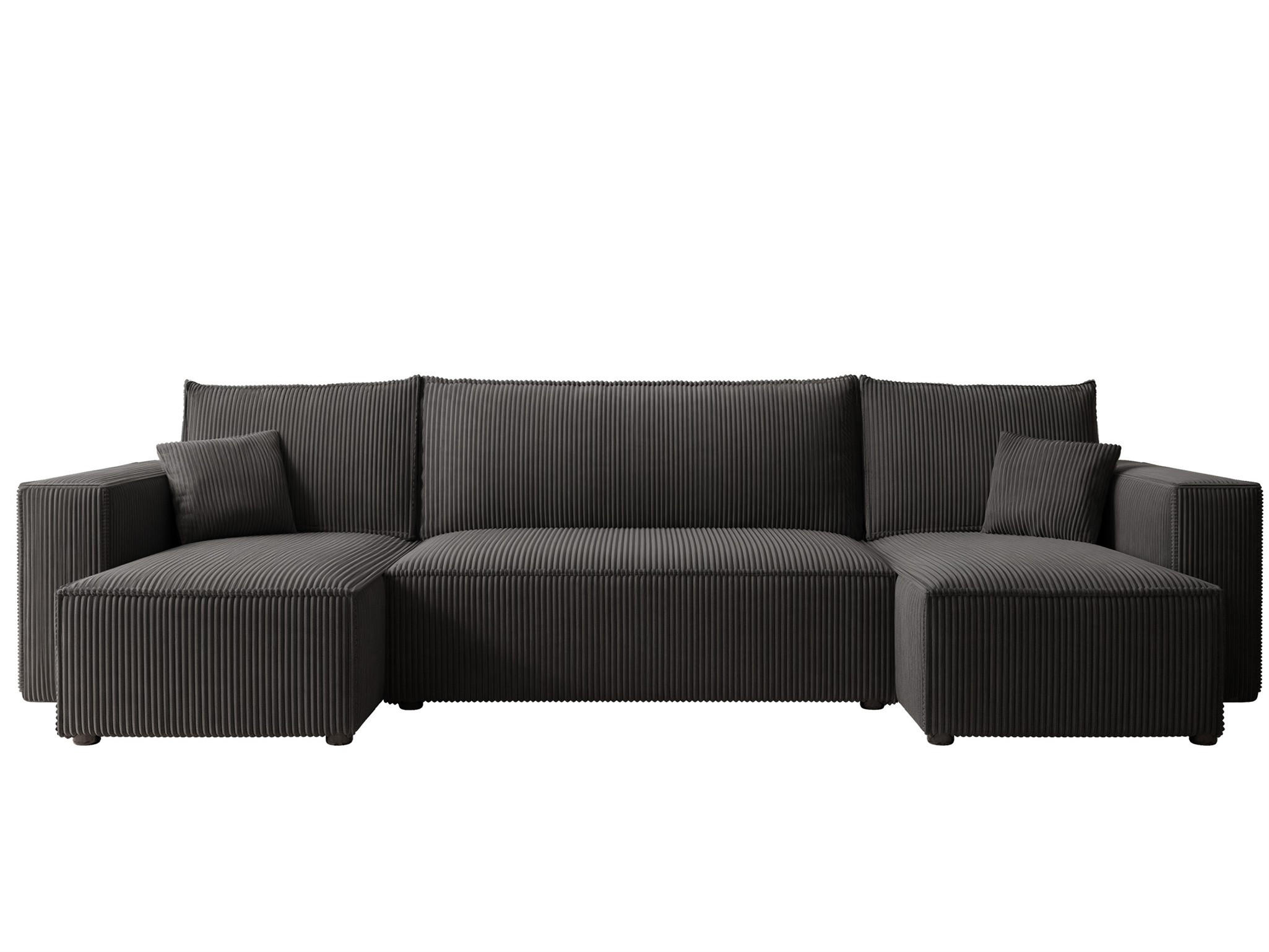 WOHNLANDSCHAFT Adara Schlaffunktion - Schwarz, Holzwerkstoff/Textil (312/83/145cm) - Fun Möbel