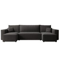 WOHNLANDSCHAFT Adara Schlaffunktion - Schwarz, Holzwerkstoff/Textil (312/83/145cm) - Fun Möbel