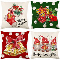 KISSENBEZUG – Weihnachtskissenbezug (Kissenfüllung nicht enthalten) – 45 x 45 cm – Multicolor(vier Stück) - Multicolor, Textil (45/45cm)