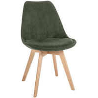 STUHL Cord Grün - Eukalyptusholzfarben/Grün, Holz/Textil (49/83/50cm) - CLP