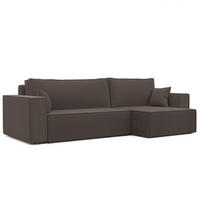 ECKSOFA mit Schlaffunktion und Bettkasten, Braun - Braun, Holzwerkstoff/Textil (145/276cm) - Idohome