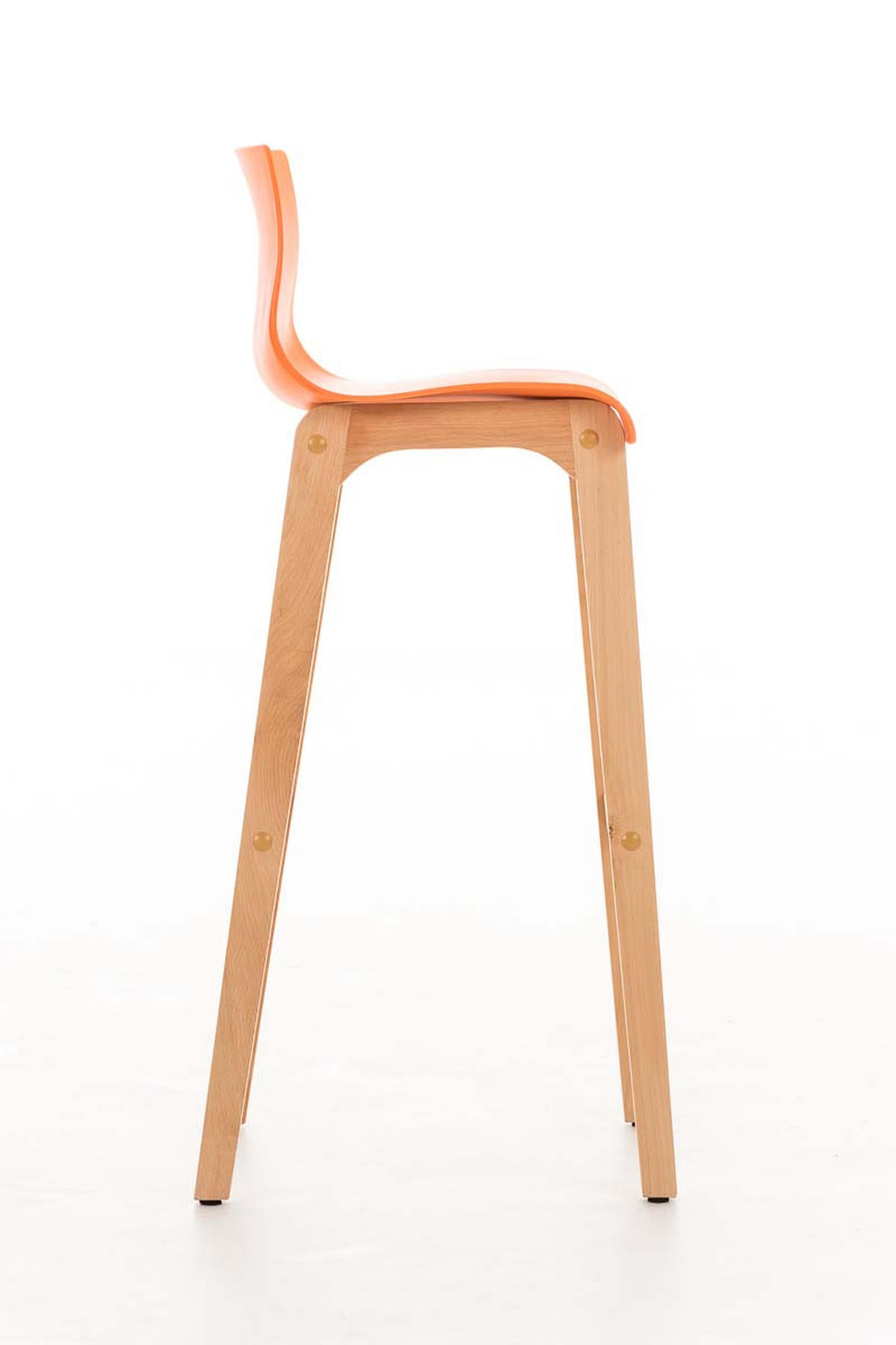 BARHOCKER Holz orange - Eukalyptusholzfarben/Orange, Holz (41/101/46cm) - CLP