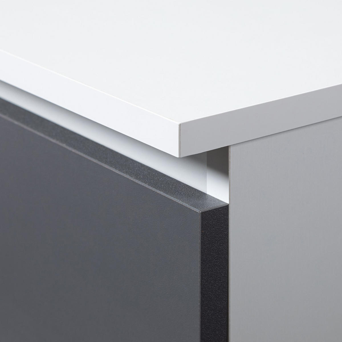 SCHREIBTISCH Weiß, Grau 124x52x74 cm - Silberfarben/Graphitfarben, Holzwerkstoff/Kunststoff (52/124/74cm) - Akord