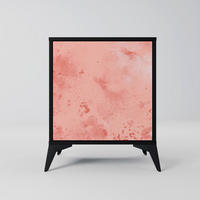 SIDEBOARD CRANE DANCE, Schwarz, 57,5x42x70,5 cm, Schwarze Metall-Sternfüße - Multicolor/Schwarz, Holzwerkstoff/Metall (57.5/70.5/42cm) - SpaceRebels