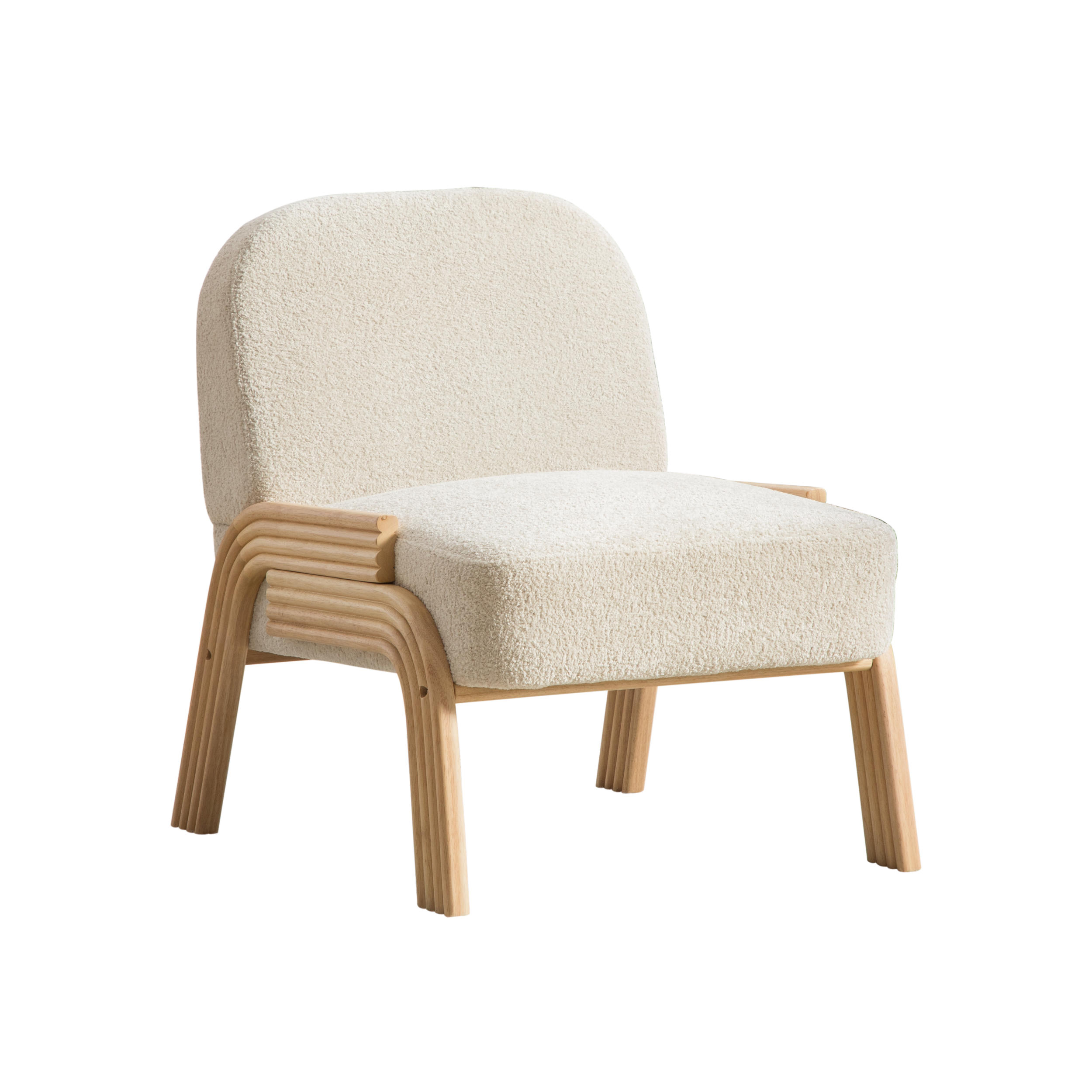 LOUNGESESSEL Chenille-Bezug mit Holzgestell, DE-42395, Beige - Beige, Holzwerkstoff (61/78/72cm) - ComfortXL