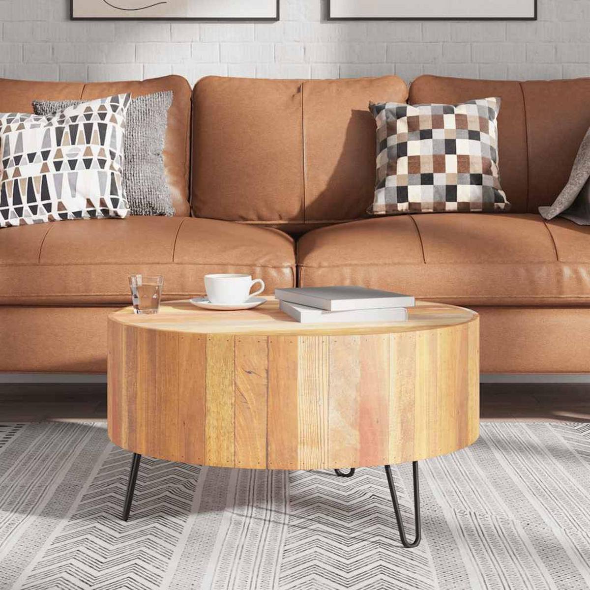 COUCHTISCH Altholz Massiv - Beige, Holzwerkstoff (70/70/38cm) - furnicato
