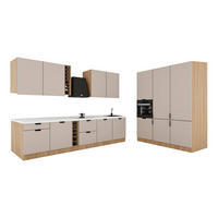KÜCHENZEILE 315 x 180 cm - Sorento KS14-M315 - in Beige / Sonoma Eiche - Beige/Sonoma Eiche, Holz (495/247/58cm)