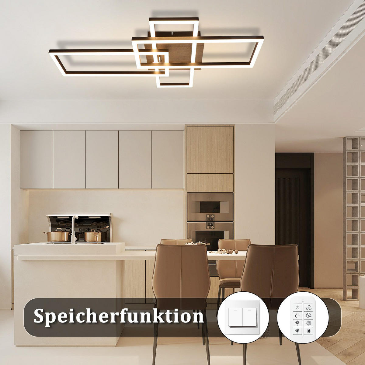 LED-DECKENLEUCHTE Gale 64.3/35/9.5 cm - Schwarz, Metall (64.3/35/9.5cm) - Nettlife