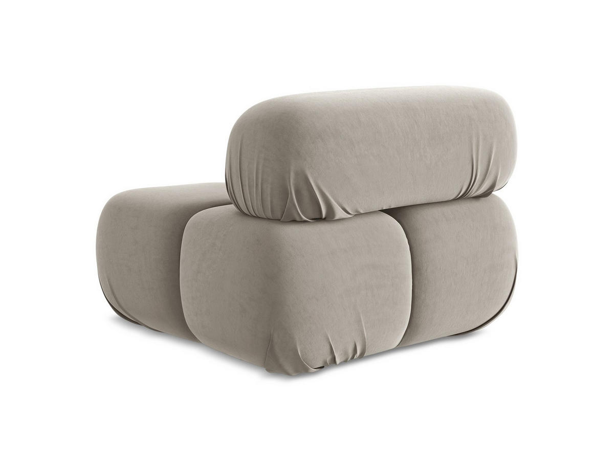 SESSEL Samt Stoff Grau - Taupe/Lila, Kunststoff/Textil (96/70/95cm) - Makamii