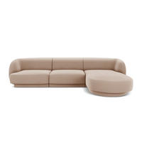 ECKSOFA rechts Miley aus Samt cappuccino 4 Sitzplätze - Cappuccino, Textil (156/255cm) - Micadoni