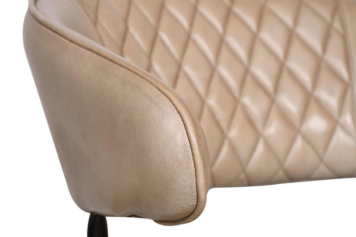 ESSZIMMERSTUHL Mombasa, Leder, Taupe - Taupe, Leder (58/77/61cm) - dasmöbelwerk