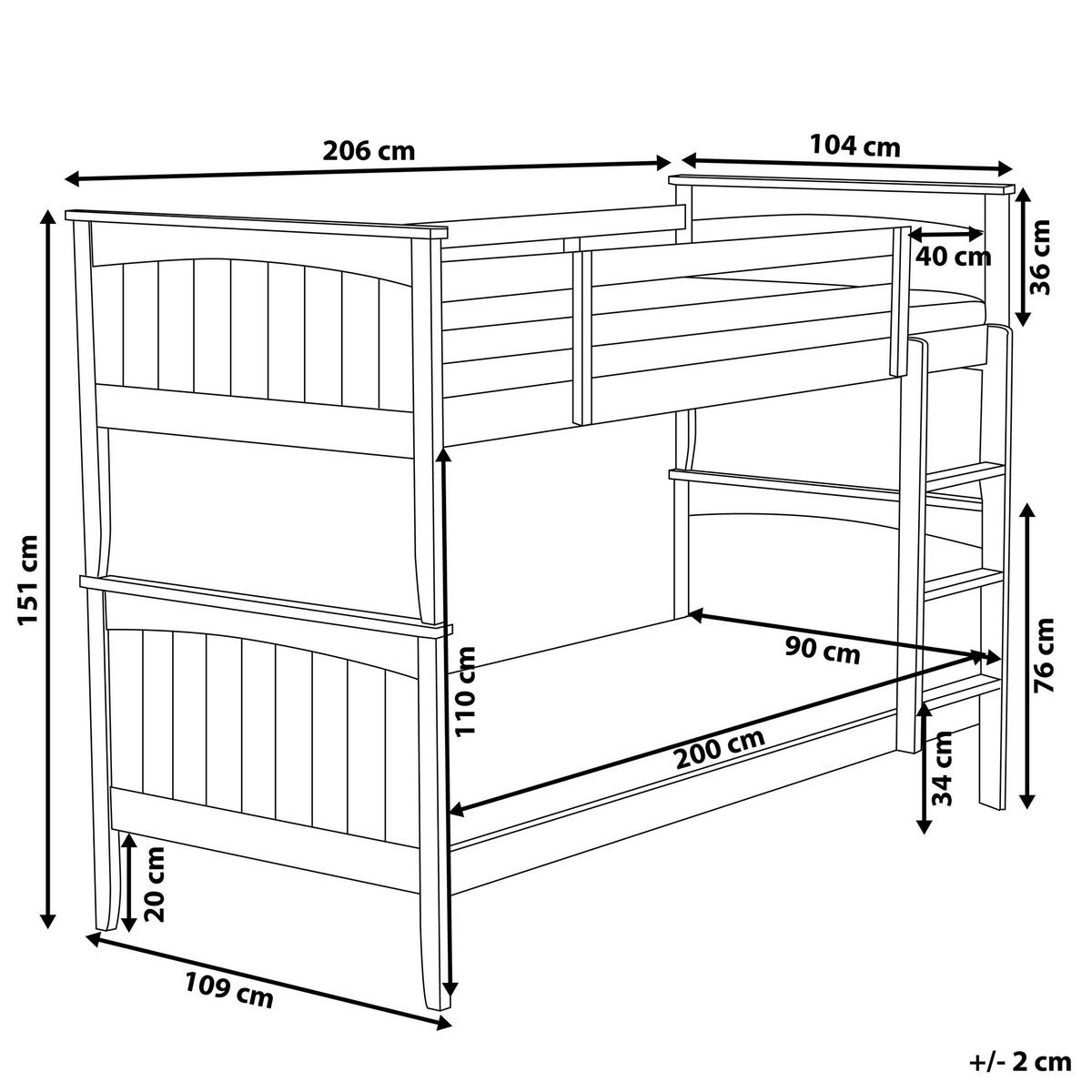 HOCHBETT 90/200cm Weiß Albon - Weiß, Holz (90/200cm) - Beliani