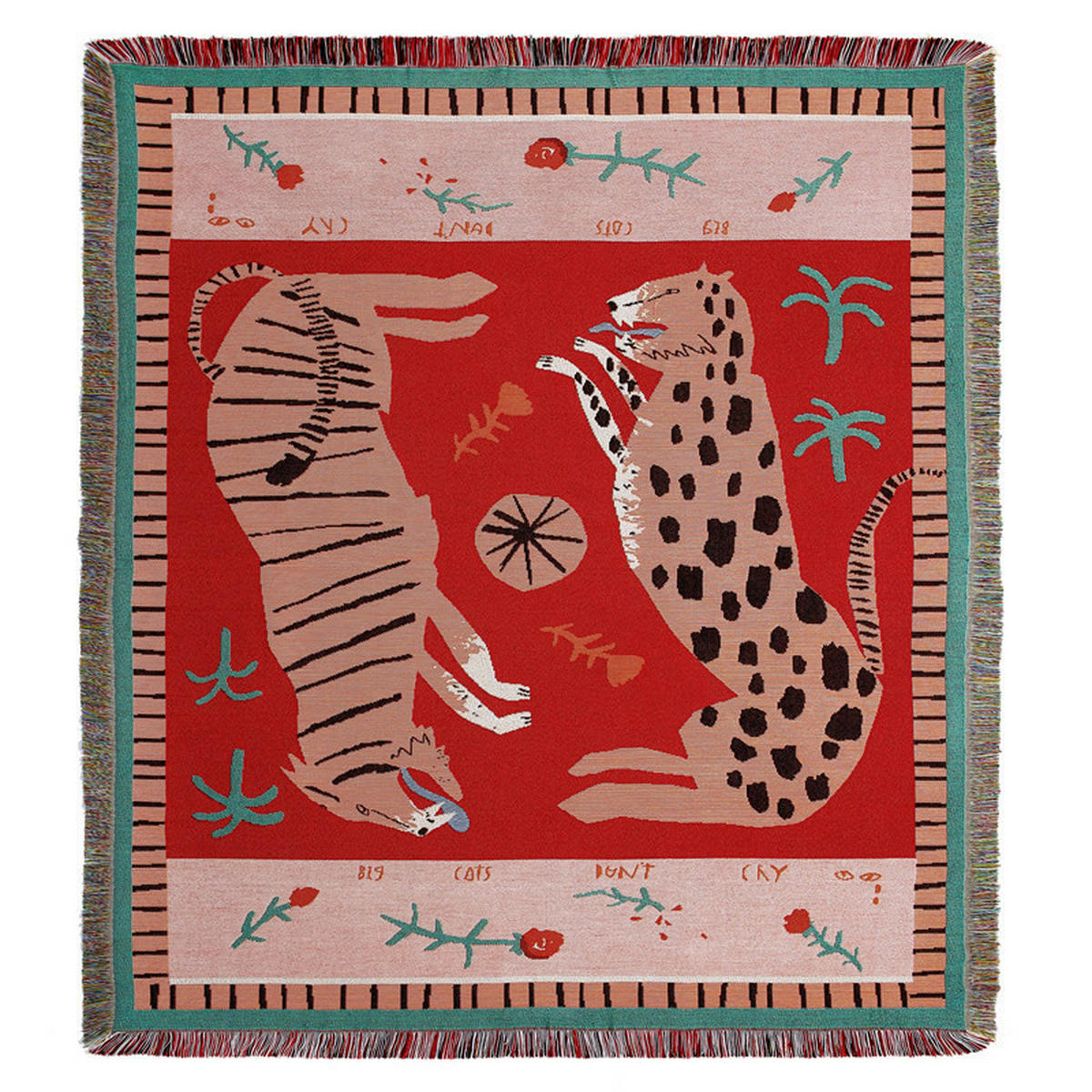 DECKE – 130 x 160 cm – Beidseitiges Muster - Rot, Textil (160/130cm)