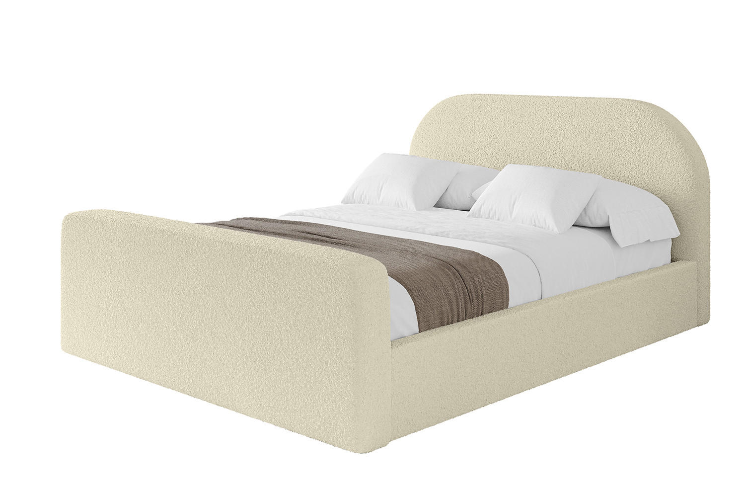 POLSTERBETT mit Bettkasten, Fußteil und Lattenrost, Boxbett mit Matratze H3/H4 - TIVON-Z 180x200 Beige - Taupe, Holzwerkstoff/Textil (180/200cm) - ALTDECOR