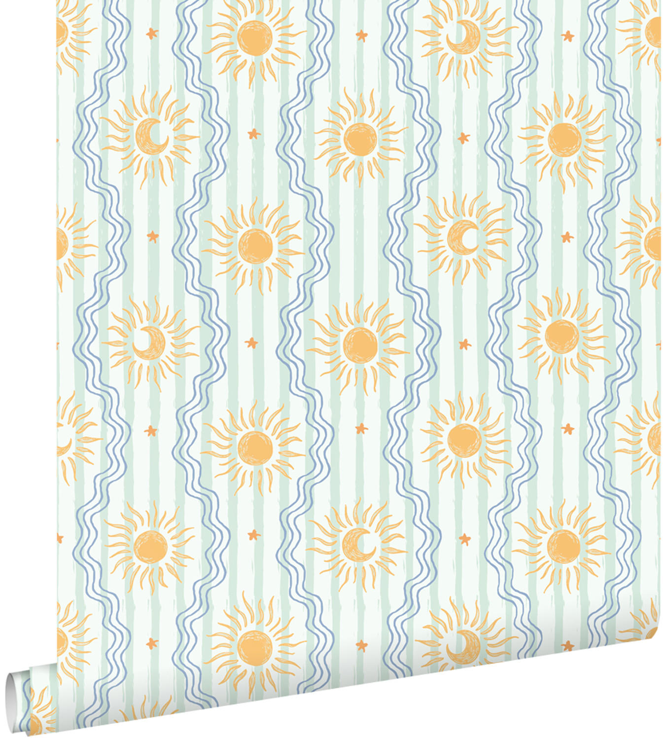TAPETE Retro-Ornamente 50 x 900 cm - Grün, Papier (50/0.1cm) - ESTAhome