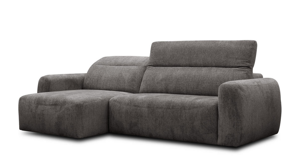 ECKSOFA NERO 4-Sitzer, dunkelgrau - Dunkelgrau/Schwarz, Holz/Textil (272/81/159cm) - Courtois Laville