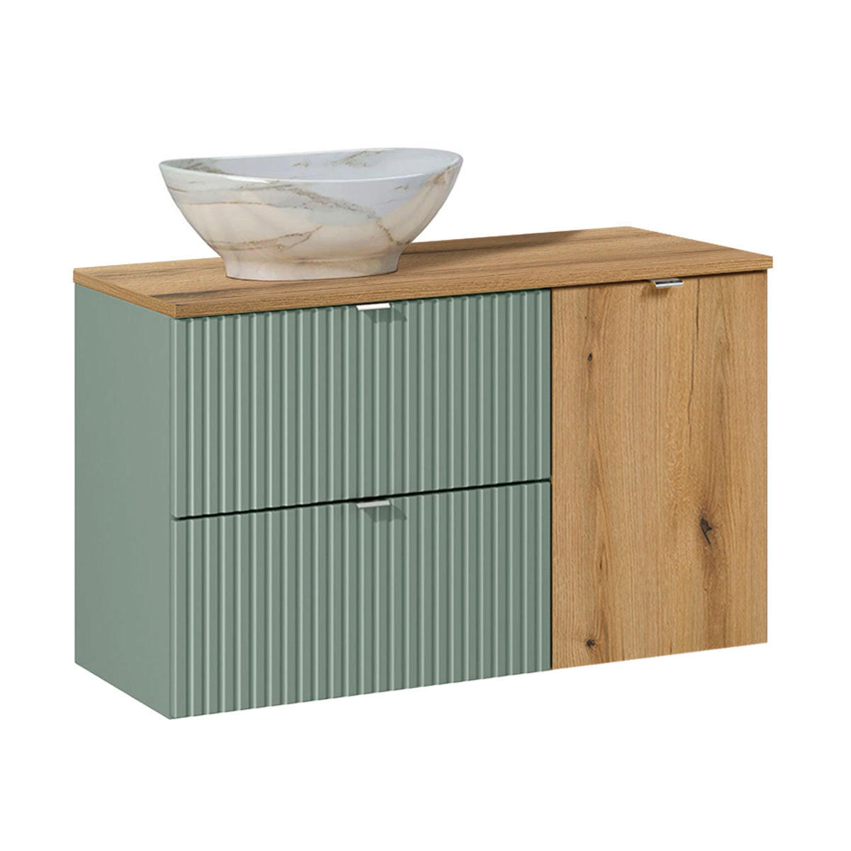 BADMÖBEL 100.4cm Jade 2er-Set Grün - Grün, Holzwerkstoff (100.4/59.5/40cm) - Petits-meubles